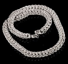 Handcrafted Silver Plated Brass Designer Chain Necklace for Men